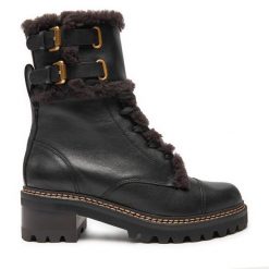 Botki See By Chloé. Czarne botki See By Chloé, bez wzorów, bez obcasa, na słupku, bez zapięcia. Za 1,679.00 zł.