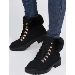 Czarne Traperki Fancy Crazy. Traperki marki Born2be. Za 79.99 zł.