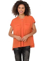 Heine Bluzka w kolorze pomarańczowym rozmiar: 40. Pomarańczowe bluzki Heine, bez wzorów, bez kołnierzyka, bez ramiączek. Za 104.99 zł.