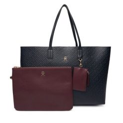 Torebka Tommy Hilfiger. Niebieskie shopper bag Tommy Hilfiger, bez wzorów, bez dodatków. Za 699.99 zł.