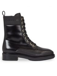 Calvin Klein Trapery Rubber Sole Combat Boot Lg Wl HW0HW01715 Czarny. Czarne traperki Calvin Klein, bez wzorów, ze skóry, bez obcasa, bez zapięcia. Za 1,099.00 zł.