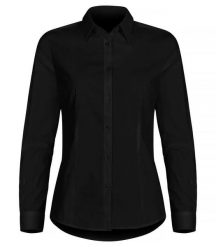 Clique Stretch Shirt L/S Women koszula damska z długim rękawem elastyczna. Czarne koszule CLIQUE, l, bez wzorów, z bawełny, bez kołnierzyka, bez ramiączek. Za 202.69 zł.