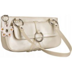 Kuferek skórzany beżowy CA9600-BEIGE. Brązowe torebki klasyczne bez wzorów, ze skóry, eleganckie, bez dodatków. Za 139.99 zł.