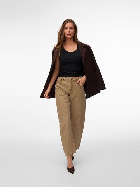 Vero Moda Top w kolorze czarnym rozmiar: S. Czarne topy Vero Moda, s, bez wzorów, bez kołnierzyka, bez ramiączek. Za 55.95 zł.