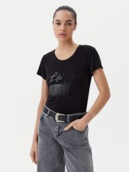 Liu Jo Beachwear T-Shirt VA5157 JS360 Czarny Regular Fit. Czarne t-shirty Liu Jo Beachwear, l, bez wzorów, z wiskozy, bez kołnierzyka, bez ramiączek. Za 279.99 zł.