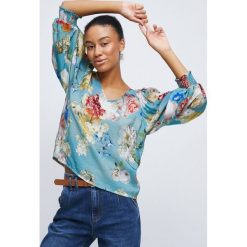 Medicine bluzka damska w kwiaty. Niebieskie bluzki MEDICINE, l, bez wzorów, z tkaniny, bez kołnierzyka, bez ramiączek. Za 129.90 zł.