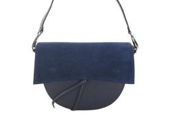 Listonoszka skórzana BARBERINI'S granatowa 868-4. Niebieskie shopper bag Barberinis, bez wzorów, ze skóry, biznesowe, przez ramię, zamszowe, bez dodatków. Za 231.99 zł.