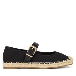 Espadryle JENNY. Czarne espadryle Jenny, bez wzorów, bez obcasa. Za 99.99 zł.