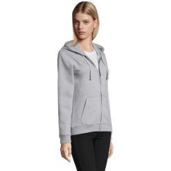 Damska Bluza Z Kapturem Spike Heather Z Pełnym Zamkiem Błyskawicznym. Szare bluzy z kapturem SOL'S, l, bez wzorów, z bawełny, z kapturem, trekkingowe. Za 191.99 zł.