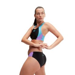 Strój kąpielowy dwuczęściowy damski Speedo Colourblock. Czarne bikini Speedo, bez wzorów. Za 244.50 zł.