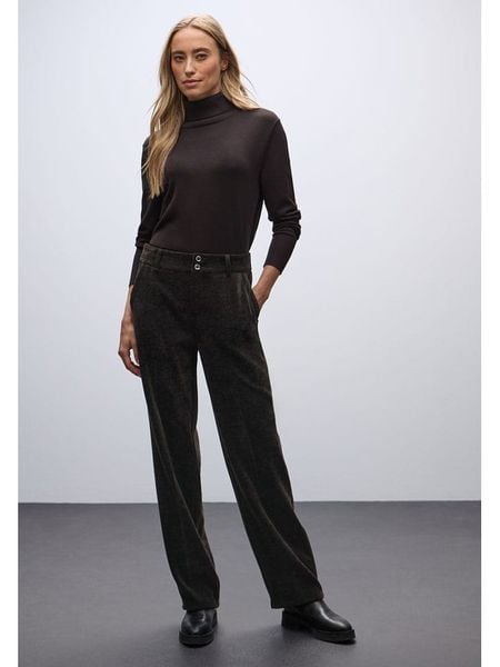 Street One Spodnie w kolorze brązowym rozmiar: 36/L30. Brązowe spodnie materiałowe Street One, bez wzorów, z materiału, street, z podwyższonym stanem. Za 183.59 zł.