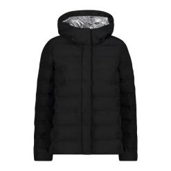 Damska kurtka z kapturem CMP. Czarne kurtki CMP, bez wzorów, z puchu, z kapturem. W wyprzedaży za 743.90 zł.