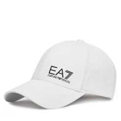 Czapka z daszkiem EA7 Emporio Armani. Białe czapki z daszkiem EA7 Emporio Armani, bez wzorów. Za 169.99 zł.