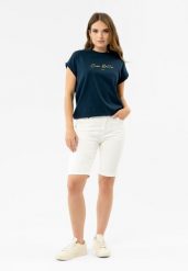 Szorty jeansowe, Slim Fit, E-NEDA. Białe szorty Volcano, bez wzorów, z bawełny, klasyczne. Za 149.99 zł.