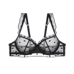 Biustonosz z fiszbinami z delikatnej siateczki Roshni. Białe biustonosze Intica, bez wzorów. Za 129.00 zł.