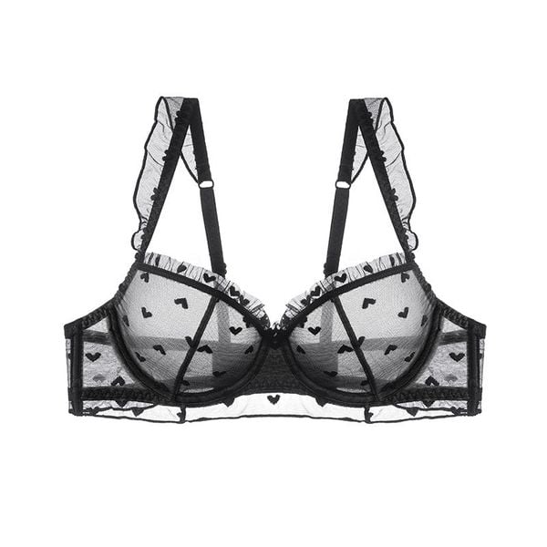 Biustonosz z fiszbinami z delikatnej siateczki Roshni. Białe biustonosze Intica, bez wzorów. Za 129.00 zł.