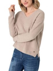 Timezone Sweter w kolorze beżowym rozmiar: L. Brązowe swetry Timezone, l, bez wzorów, bez ramiączek. Za 135.17 zł.