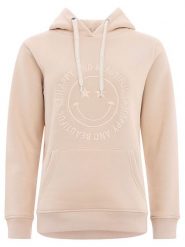 Zwillingsherz Bluza "Happy and Beautiful" w kolorze beżowym rozmiar: L/XL. Brązowe bluzy Zwillingsherz, l, bez wzorów, bez ramiączek, z kapturem. Za 176.91 zł.
