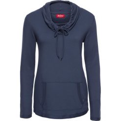 Bluza z lekkiego materiału, długi rękaw bonprix ciemnoniebieski. Niebieskie bluzy marki bonprix, z długim rękawem. Za 49.99 zł.