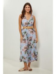 Lin Passion Lniany kombinezon w kolorze błękitnym rozmiar: 38/40. Niebieskie kombinezony Lin Passion, bez wzorów, ze lnu, klasyczne, bez kołnierzyka, bez ramiączek. Za 233.45 zł.