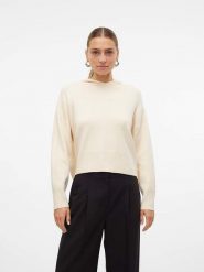 Vero Moda Sweter w kolorze kremowym rozmiar: M. Brązowe swetry Vero Moda, m, bez wzorów, bez ramiączek. Za 101.23 zł.