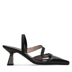 Sandały Hispanitas. Czarne sandały Hispanitas, bez wzorów, bez obcasa, na słupku, bez zapięcia. Za 589.99 zł.