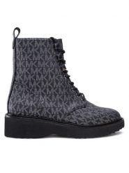 MICHAEL Michael Kors Trapery Haskell Bootie 40F2HSFE5B Czarny. Czarne botki MICHAEL Michael Kors, bez wzorów, ze skóry, bez obcasa, bez zapięcia. Za 1,549.00 zł.