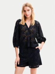Desigual Bluzka Dharma 24SWBW02 Czarny Loose Fit. Czarne bluzki Desigual, s, bez wzorów, z syntetyku, bez kołnierzyka, bez ramiączek. Za 219.99 zł.