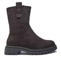 Botki Tamaris. Szare botki Tamaris, bez wzorów, bez obcasa, na płaskiej podeszwie, bez zapięcia. Za 249.99 zł.