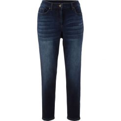 Dżinsy ze stretchem Boyfriend z ozdobnymi zamkami bonprix ciemny denim. Jeansy marki bonprix. Za 89.99 zł.