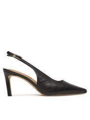 Tommy Hilfiger Szpilki Squared Toe FW0FW08636 Czarny. Czarne sandały Tommy Hilfiger, bez wzorów, ze skóry, bez obcasa, na szpilce, bez zapięcia. Za 429.99 zł.