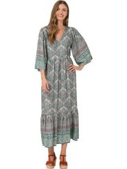 Heine Sukienka ze wzorem rozmiar: 48. Sukienki Heine, bez wzorów, z wiskozy, bez kołnierzyka, bez ramiączek, maxi. Za 122.67 zł.