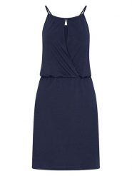 Naturana Sukienka w kolorze granatowym rozmiar: M. Niebieskie sukienki Naturana, na co dzień, m, bez wzorów, bez kołnierzyka, bez ramiączek, mini, proste. Za 96.60 zł.