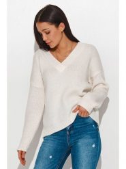 Numinou Sweter w kolorze kremowym rozmiar: onesize. Brązowe swetry Numinou, bez wzorów, z wełny, bez ramiączek. Za 83.81 zł.