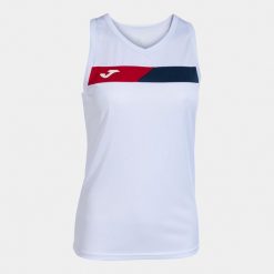 Tank top tenisowy damski Joma Court Sleeveless. Białe topy Joma, s, bez wzorów, tenisowe. Za 59.99 zł.