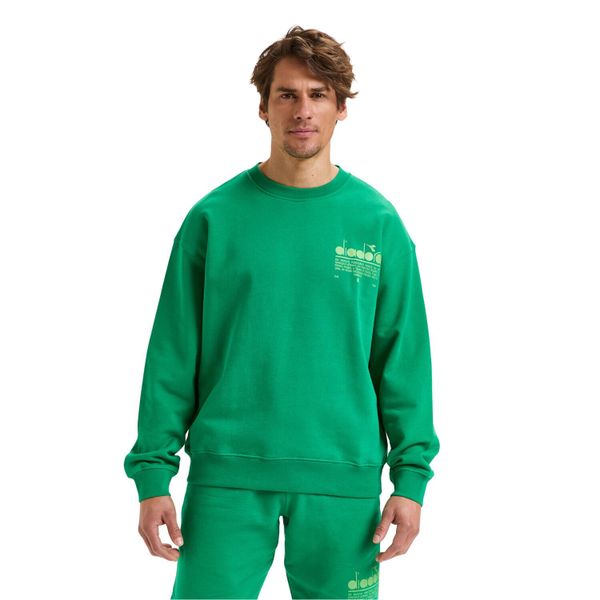 Bluza DIADORA SWEATSHIRT CREW MANIFESTO. Niebieskie bluzy Diadora, s, bez wzorów, z bawełny, bez kaptura. Za 139.99 zł.