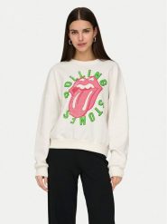 ONLY Bluza Rolling Stones 15345927 Biały Regular Fit. Białe bluzy ONLY, l, bez wzorów, z bawełny, bez kaptura. Za 119.99 zł.