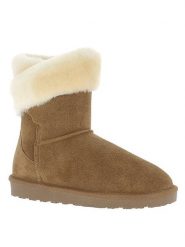 Gooce Skórzane kozaki zimowe "Beverly" w kolorze jasnobrązowym rozmiar: 38. Brązowe kozaki Gooce, na zimę, bez wzorów, z materiału, eleganckie, bez obcasa, bez zapięcia. Za 217.99 zł.