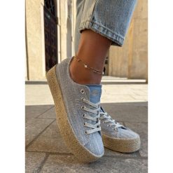Trampki Damskie Na Platformie Z Plecionką Lee Cooper LCW-25-02-3283 Niebieskie. Niebieskie trampki bez wzorów, eleganckie, bez zapięcia. Za 211.39 zł.