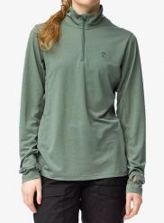 Bluza damska Fjallraven Abisko Day Hike Half Zip. Zielone bluzy Fjällräven, l, bez wzorów, z materiału, bez ramiączek, bez kaptura. Za 414.69 zł.