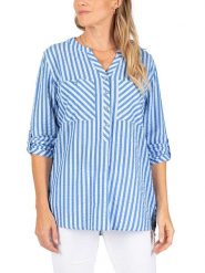 Timezone Bluzka w kolorze niebieskim rozmiar: S. Niebieskie bluzki Timezone, s, bez wzorów, bez kołnierzyka, bez ramiączek. Za 83.03 zł.