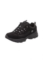 Buty sportowe Sneakersy damskie, Skechers I-Conik. Czarne buty treningowe Skechers, na lato, bez wzorów, z materiału, przed kostkę, bez zapięcia, trekkingowe. Za 269.99 zł.