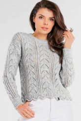 Awama Sweter Damski Model A446 Grey. Szare swetry Awama, bez wzorów, bez ramiączek. Za 218.60 zł.