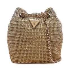 Torebka Guess. Żółte kopertówki Guess, z aplikacjami, wizytowe, bez dodatków. Za 419.99 zł.