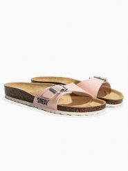 Sunbay Klapki "Jasmin" w kolorze jasnoróżowym rozmiar: 38. Różowe klapki Sunbay, bez wzorów, klasyczne, z otwartym noskiem, bez obcasa, bez zapięcia. Za 139.95 zł.