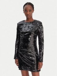 Guess Sukienka koktajlowa W6RK52 KD020 Czarny Regular Fit. Czarne sukienki Guess, xxl, z aplikacjami, z syntetyku, wizytowe, bez kołnierzyka, bez ramiączek. Za 659.99 zł.