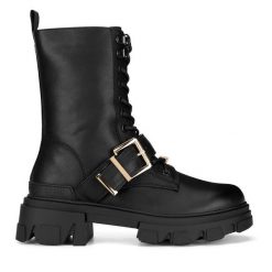 Trapery Beverly Hills Polo Club. Czarne traperki Beverly Hills Polo Club, bez wzorów, bez obcasa, bez zapięcia. Za 299.99 zł.
