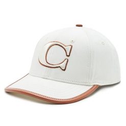 Czapka z daszkiem Coach. Białe czapki z daszkiem Coach, bez wzorów. Za 619.99 zł.