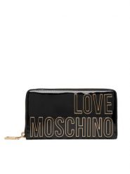 LOVE MOSCHINO Portfel JC5513PP0OKE0000 Czarny. Czarne portfele Love Moschino, bez wzorów, ze skóry. Za 459.99 zł.