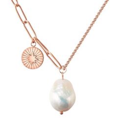 Valero Pearls Stal nierdzewna Perła hodowlana słodkowodna Naszyjniki 1 ct Damski. Białe naszyjniki Valero Pearls, z materiału, z perłą, ze stali. Za 359.99 zł.